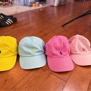 Ralph Lauren Yellow, Blue, Pink, and Peach Caps